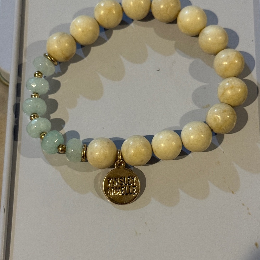 Kinsley Armelle Cream and Gold Elegant Bracelet